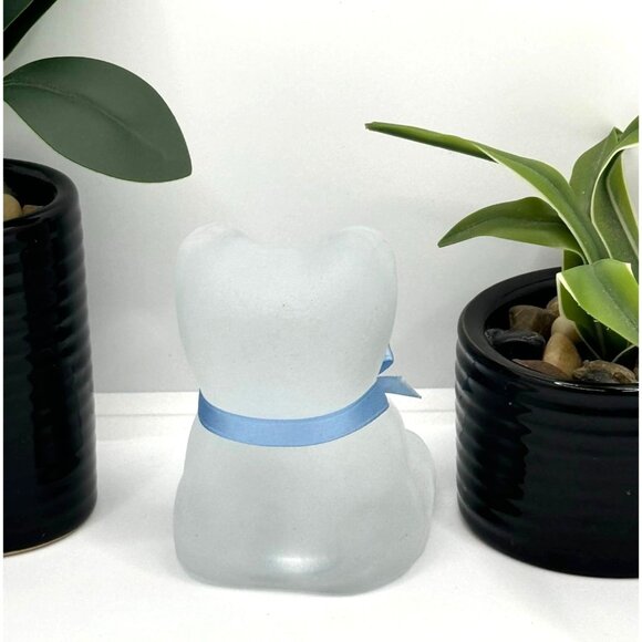 Nybro Sweden Crystal Art Glass Teddy Bear Frosted Paper Weight Figurine - Picture 2 of 7